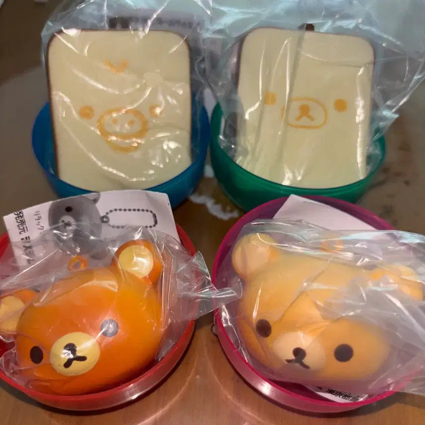 [SOLD OUT] 미개봉 리락쿠마 식빵 스퀴시 키링 가챠 4종 세트