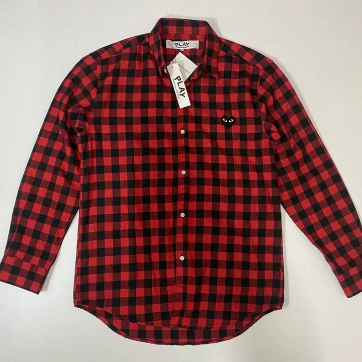 [SOLD OUT] 꼼데가르송 플레이 레드 체크 셔츠