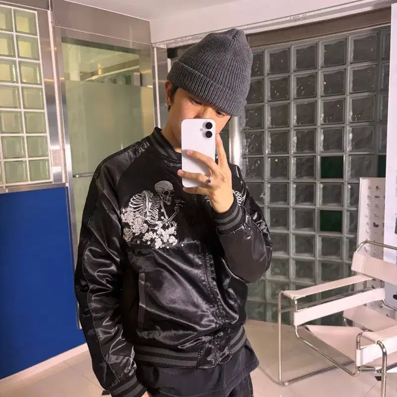[BUNJANG] Japanese Brand Skull Japanese Pattern Sukajan / JAPANESE BRAND 재팬 해골 일본식 패턴 스카잔