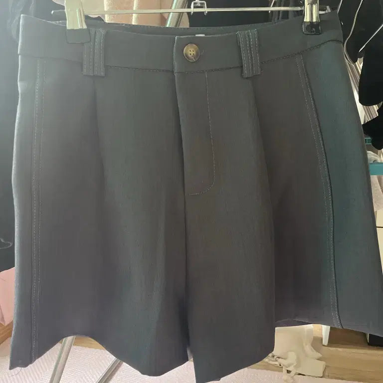 [BUNJANG] Black Shorts Set with Belt / 블랙 숏팬츠 판매 (착샷)