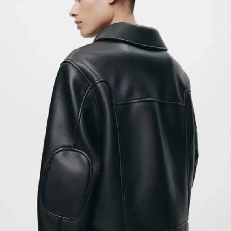 [BUNJANG] ZARA ZW Collection Faux Leather Jacket / L(KR 77) 자라 zw 컬렉션 페이크 레더자켓 가죽자켓 라이더자켓