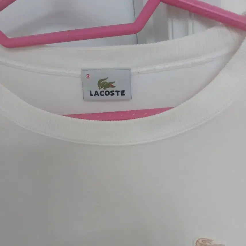 [BUNJANG] Lacoste White Sweatshirt / 라코스테 화이트 맨투맨 티셔츠