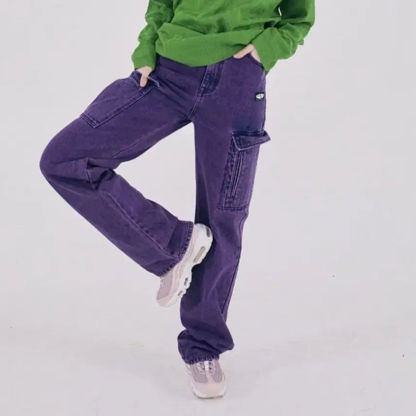 [BUNJANG] Sculptor Washed Cargo Denim Pants Deep Purple / 스컬프터 워싱 카고 데님 팬츠 딥퍼플