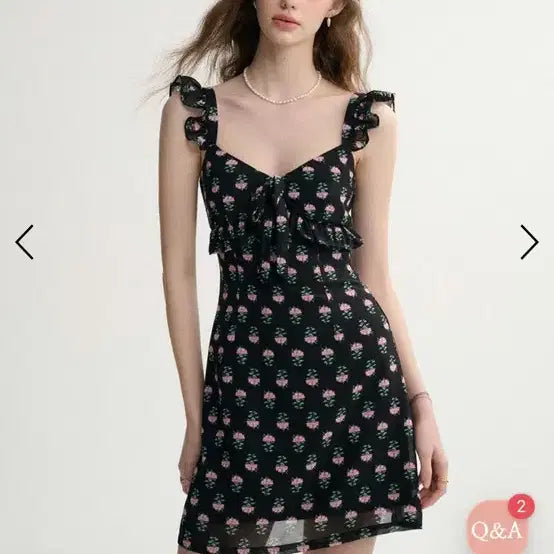 [BUNJANG] Cindene Romantic V-Neck Mini Dress / 신스덴 로맨틱 브이넥 미니원피스