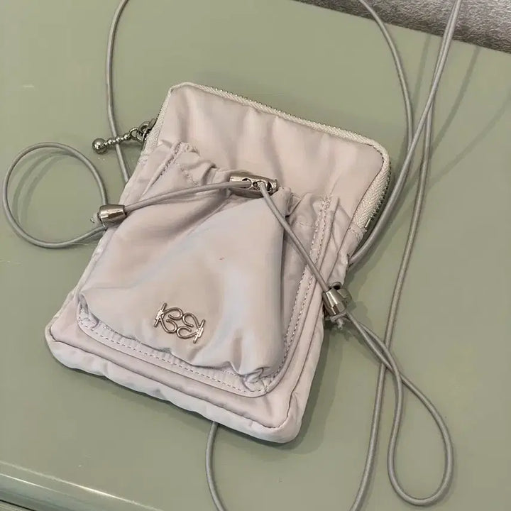 [BUNJANG] Standard Drawstring Mini Bag Silver / 기준 드로스트링 미니백 실버
