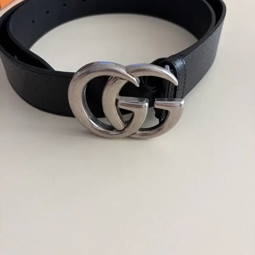 [BUNJANG] Gucci Double G Silver Buckle Belt / 구찌 더블 G 버클 은장벨트