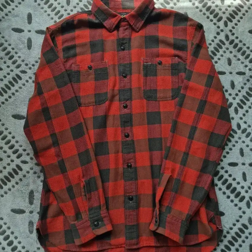 [BUNJANG] RRL Plaid Twill Work Shirt Black Red / rrl 더블알엘 플래드 트윌 워크셔츠 블랙레드