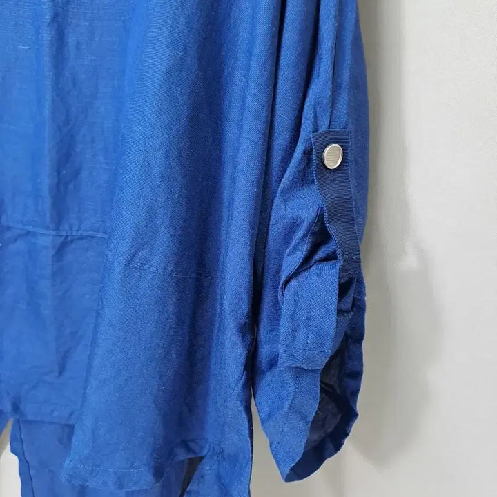 [SOLD OUT] DEMOO 블루 린넨 8부소매 블라우스