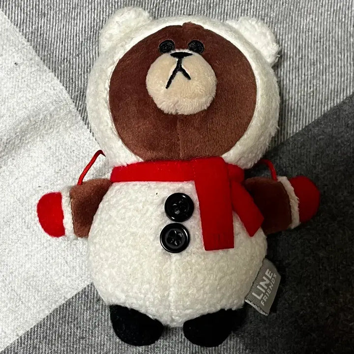 [BUNJANG] Line Friends Brown Snowman Doll Keyring / 라인프렌즈 브라운 스노우맨 인형 키링 판매