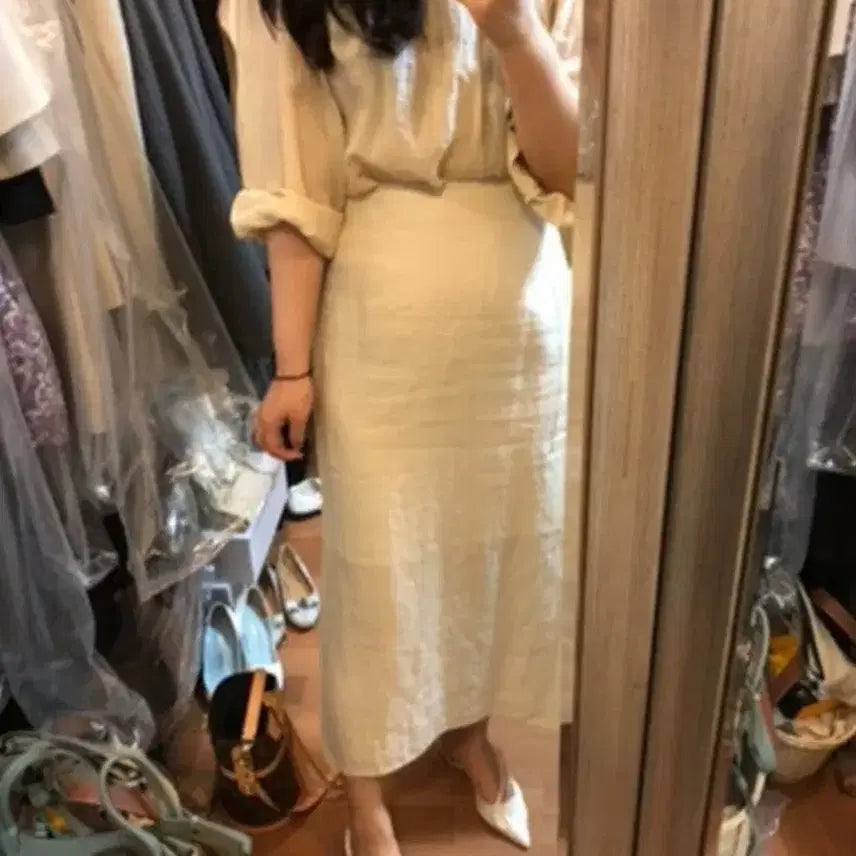 [SOLD OUT] 타임 버튼 패널 스커트 55사이즈