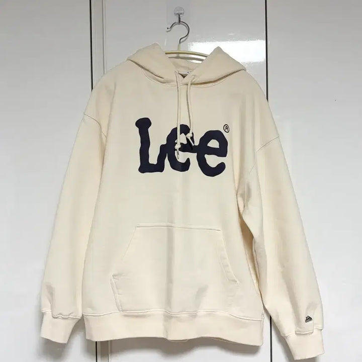 [BUNJANG] Lee Ivory Logo Hoodie / Lee 리 아이보리 로고 후드티