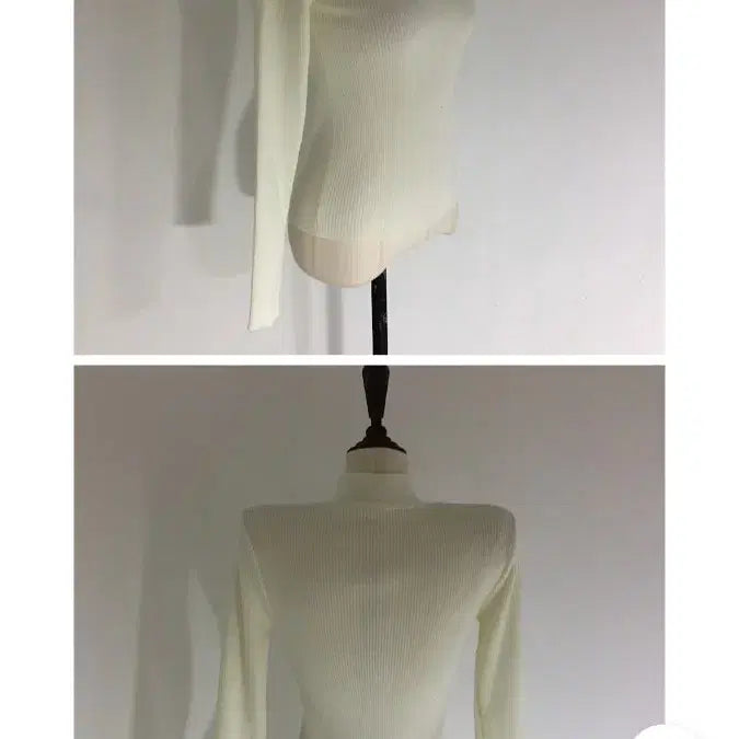[BUNJANG] Choconet Ivory Ribbed Knit Sweater / 초커넥 폴라 니트