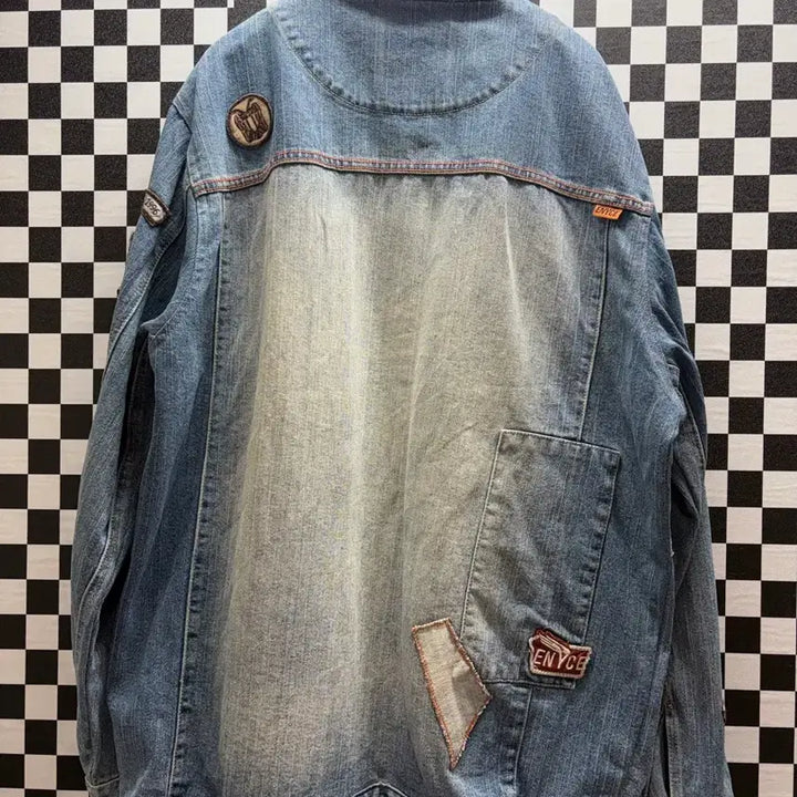 [BUNJANG] ENVYCE Old School Denim Patch Washing Jacket / ENVYCE 올드스쿨 데님 패치 워싱 자켓
