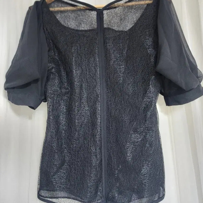 [BUNJANG] Zigot Black See-through Blouse / 지고트 블랙 시스루 블라우스
