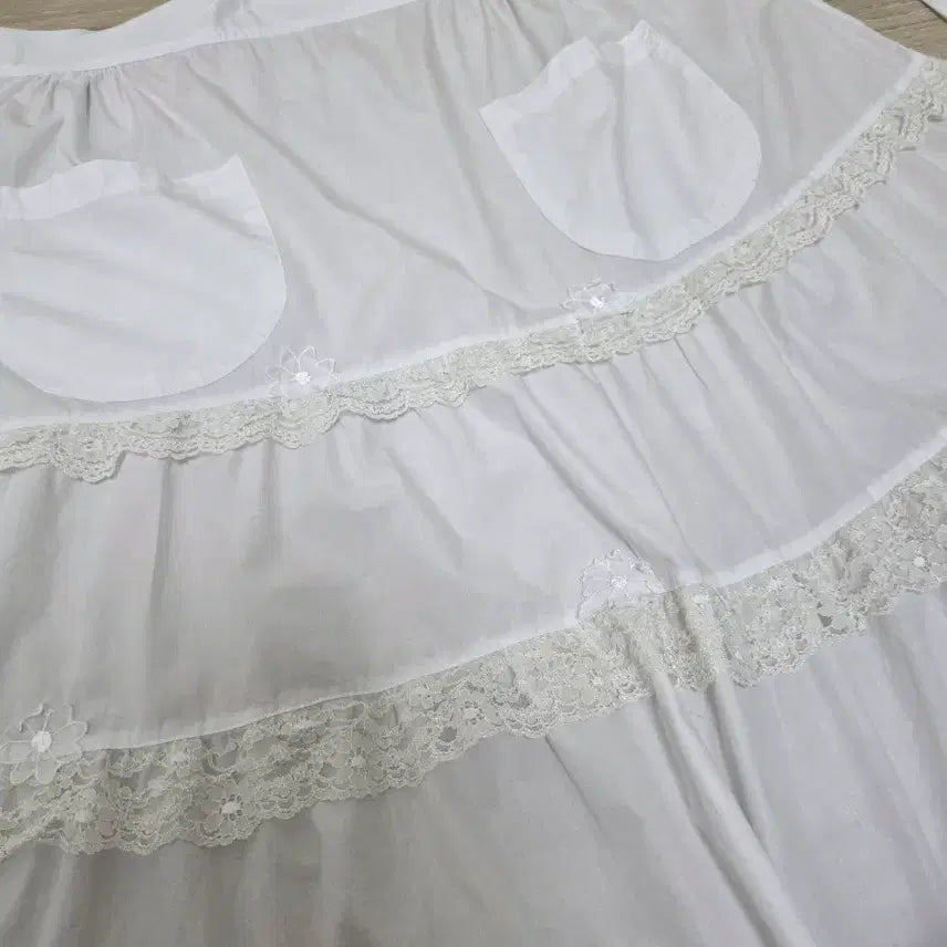 [BUNJANG] Vintage White Lace Apron / 일본빈티지 레이스 화이트 허리앞치마