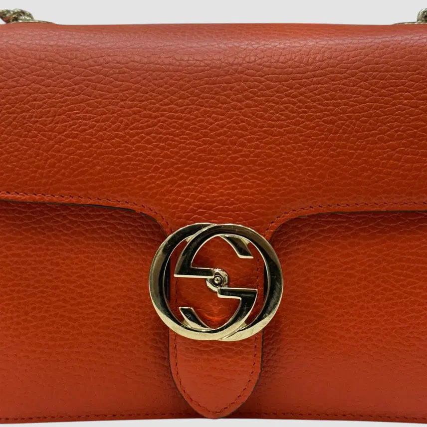 [BUNJANG] Gucci Interlocking GG Chain Small Crossbody Bag / 구찌 인터로킹 GG 체인 스몰 크로스백 오렌지 510304