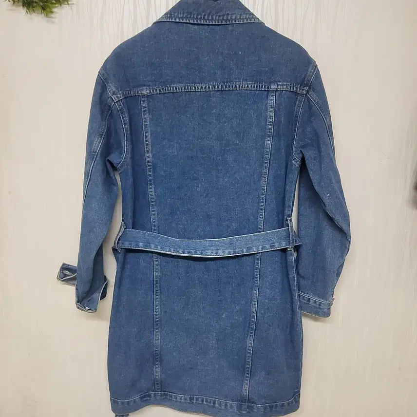 [BUNJANG] Belted Denim Trench Dress / 벨티드 데님 트렌치코트 겸 청 원피스 여자 90 55