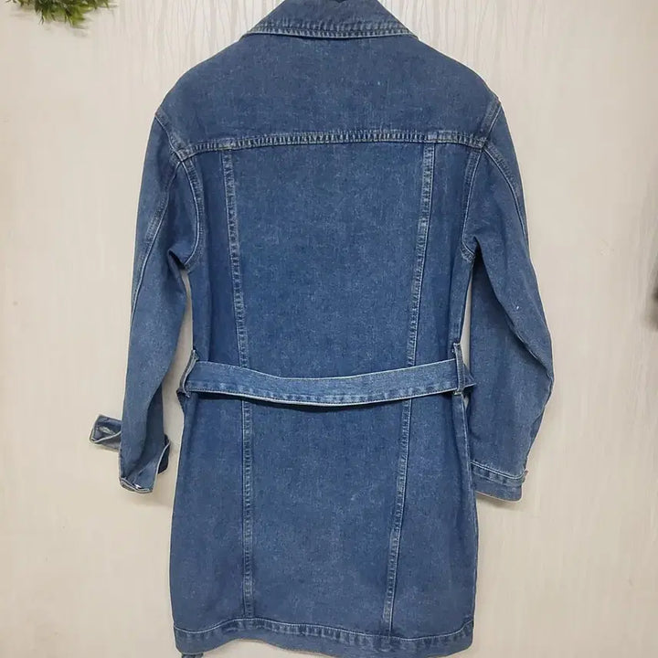 [BUNJANG] Belted Denim Trench Dress / 벨티드 데님 트렌치코트 겸 청 원피스 여자 90 55