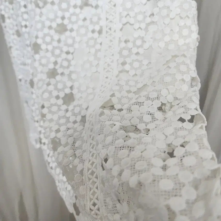 [BUNJANG] Plastic Island White Lace Long Dress / 플라스틱아일랜드 화이트 레이스 원피스