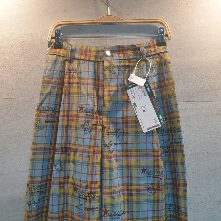 [BUNJANG] MR.QIZHI Checkered Wide Pants / MR.QIZHI 체크 와이드 팬츠. 미착.