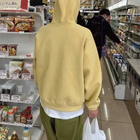[BUNJANG] YourClothes Hoodie Butter L / 유어클로즈 후드 버터색 L