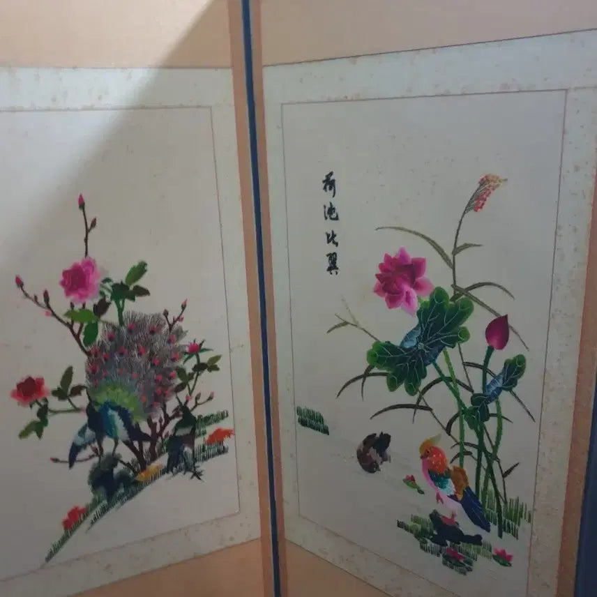 [BUNJANG] Embroidered Calligraphy Folding Screen / 자수 , 글씨 병풍