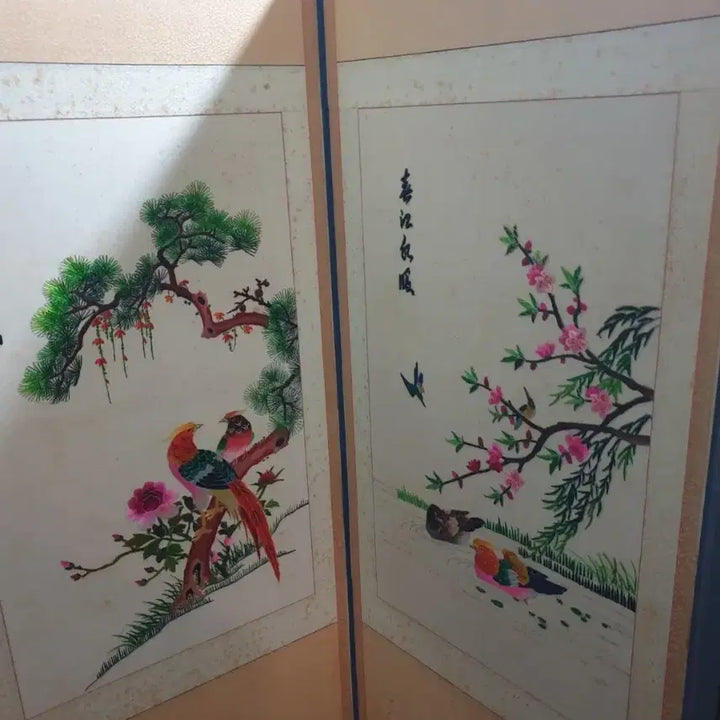 [BUNJANG] Embroidered Calligraphy Folding Screen / 자수 , 글씨 병풍