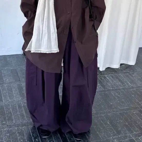 [SOLD OUT] 에토스 밴딩 버클 팬츠 퍼플