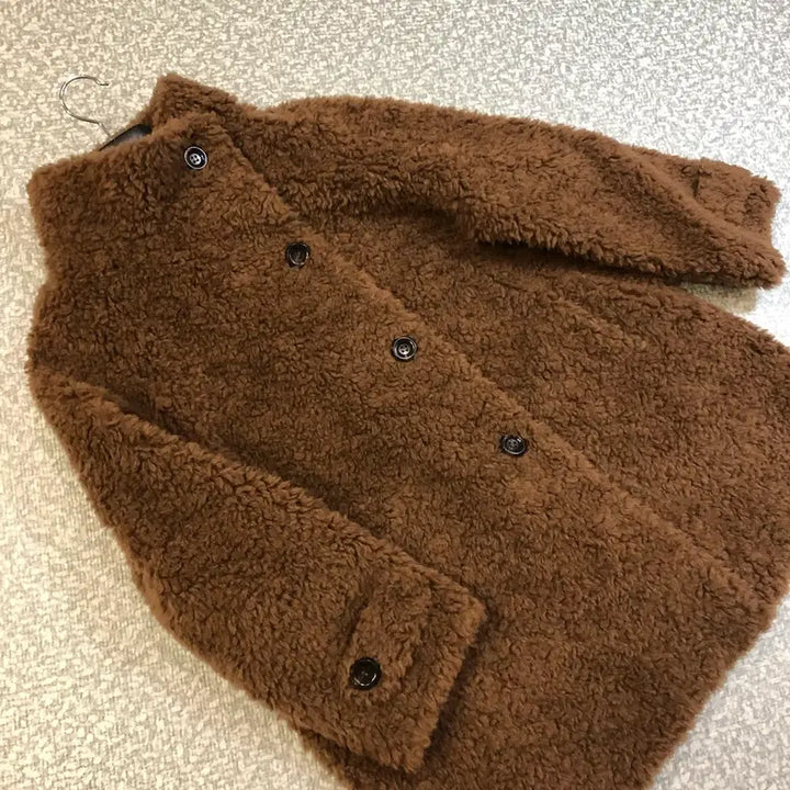 [BUNJANG] Dia Luce Australian Wool Coat - Brown / 디아루체 25년 호주산 리얼 양모100% 코트 뽀글 양털 브라운 66