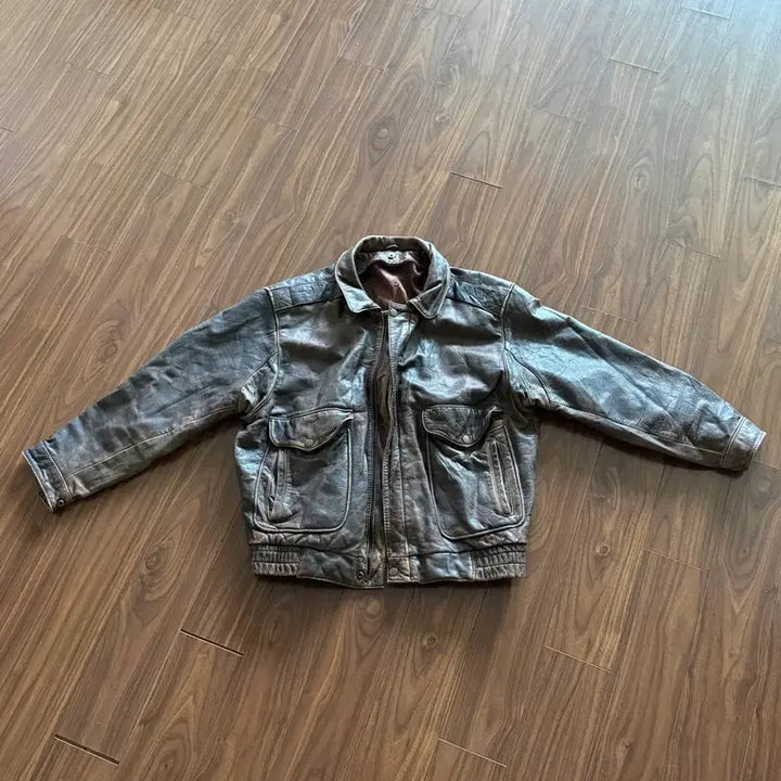 [BUNJANG] Vintage A2 Cowhide Leather Jacket / 빈티지 A2 소가죽 레더자켓