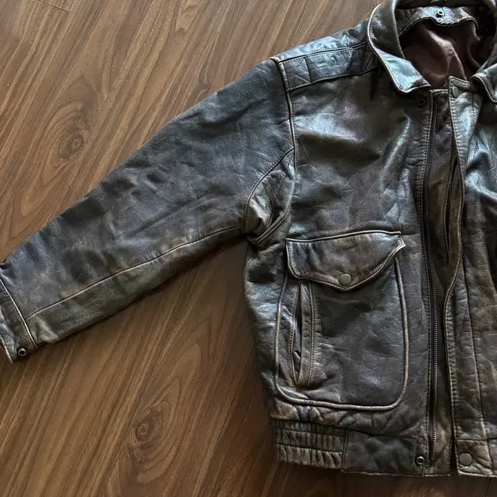 [BUNJANG] Vintage A2 Cowhide Leather Jacket / 빈티지 A2 소가죽 레더자켓