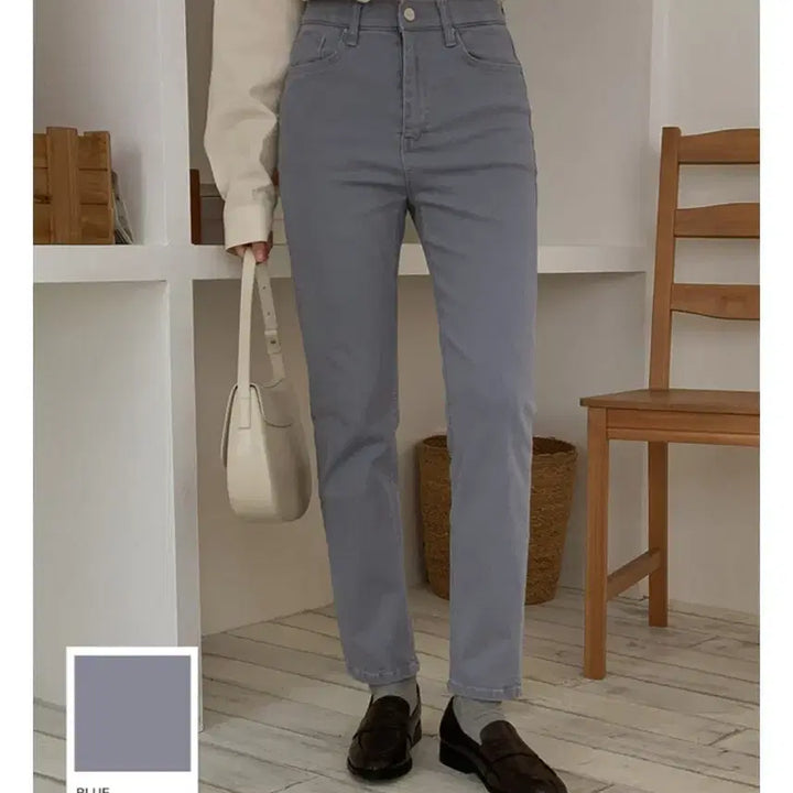[BUNJANG] Kachion Blue Cotton Blend Pants / 카치온 블루 스판 면 팬츠
