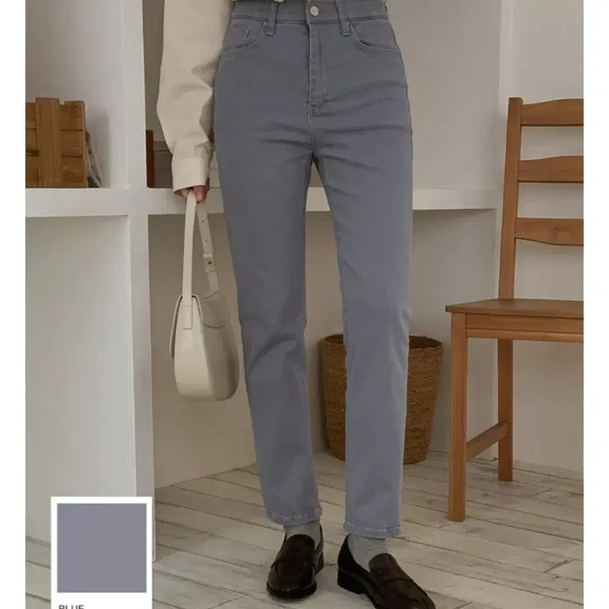 [BUNJANG] Kachion Blue Cotton Blend Pants / 카치온 블루 스판 면 팬츠