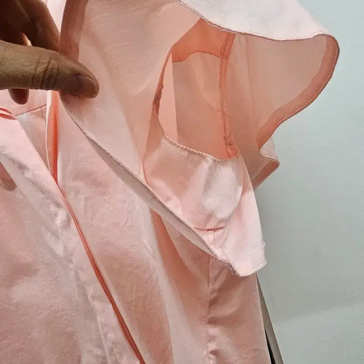 [BUNJANG] Time Pink Short Sleeve Blouse Shirt / 타임 핑크색 반팔 블라우스 셔츠 스타일러행거