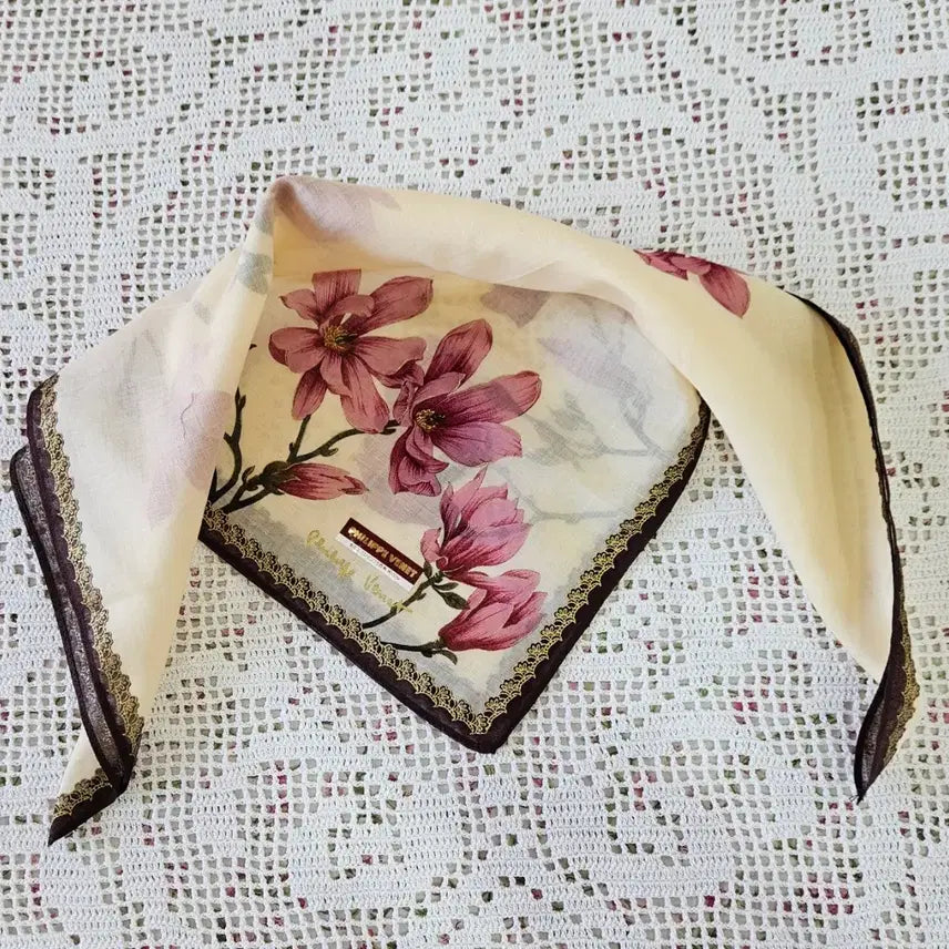 [BUNJANG] Designer Floral Handkerchief Bundle Set / 디자이너 플라워 손수건 3장 일괄