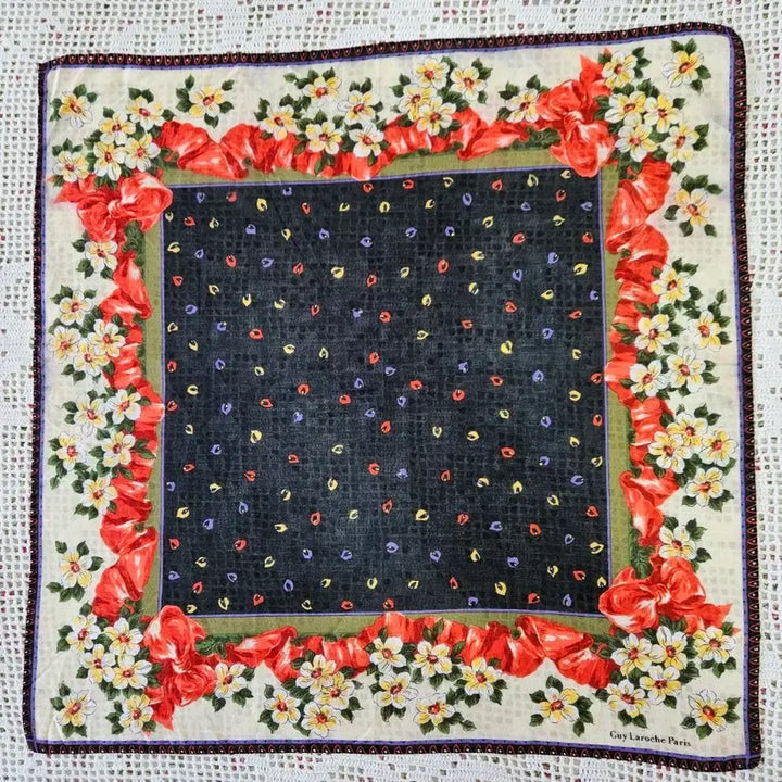 [BUNJANG] Designer Floral Handkerchief Bundle Set / 디자이너 플라워 손수건 3장 일괄