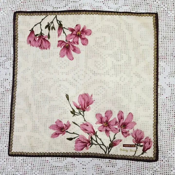 [BUNJANG] Designer Floral Handkerchief Bundle Set / 디자이너 플라워 손수건 3장 일괄