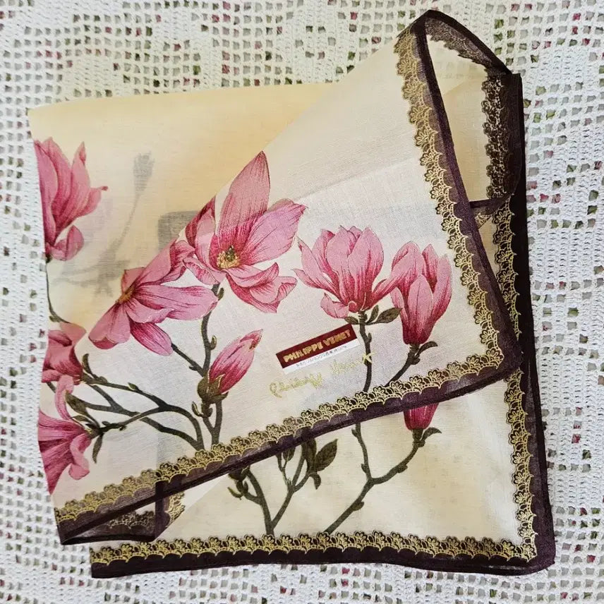 [BUNJANG] Designer Floral Handkerchief Bundle Set / 디자이너 플라워 손수건 3장 일괄
