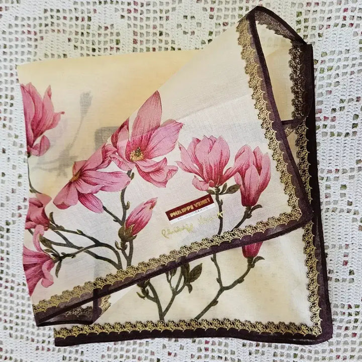 [BUNJANG] Designer Floral Handkerchief Bundle Set / 디자이너 플라워 손수건 3장 일괄