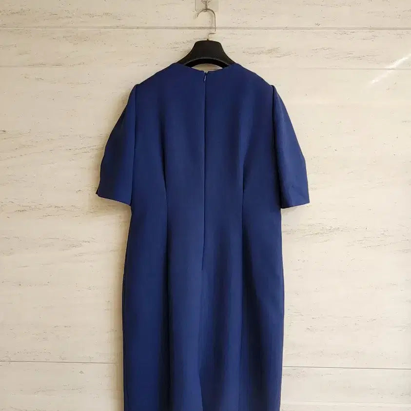 [BUNJANG] Unbranded V-neck Point Button Dress (Navy) / 린 브이넥 포인트버튼 원피스 77사이즈