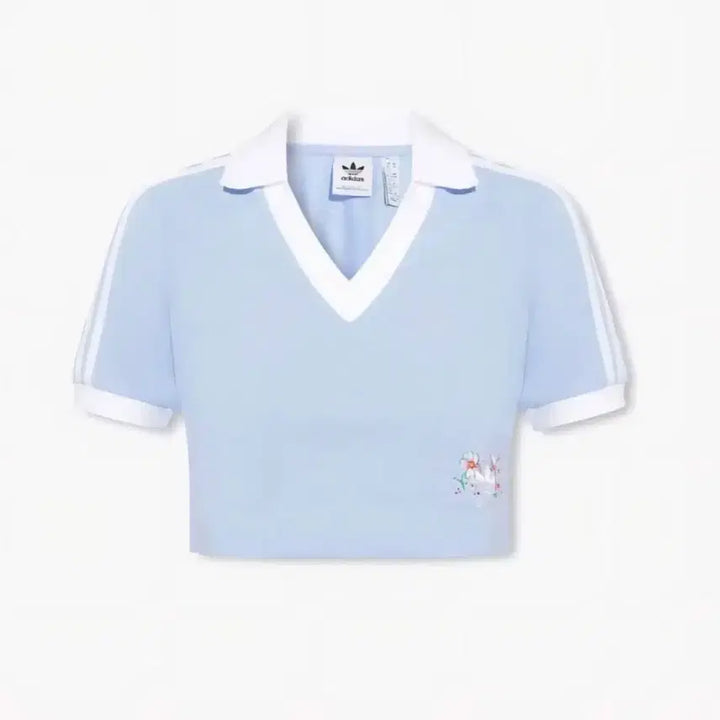 [SOLD OUT] [아디다스](품절) 반팔 크롭 폴로 셔츠 (스카이블루)