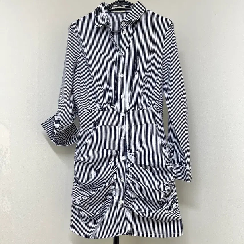 [SOLD OUT] 8 스트라이프 셔츠 원피스 롱 슬리브