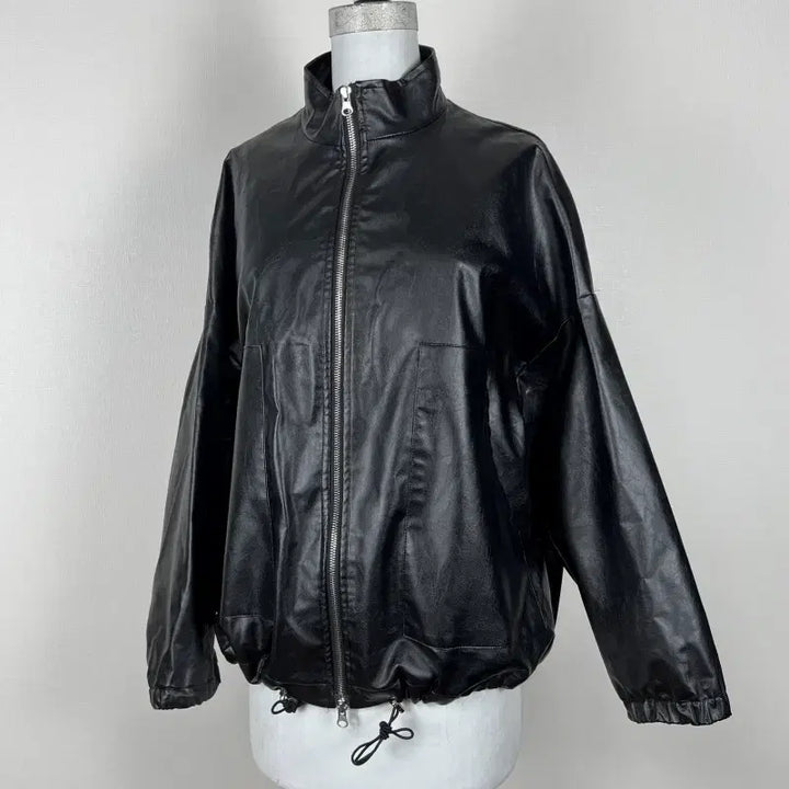 [BUNJANG] wished Black Faux Leather Jacket / wished/레자 블랙 자켓 점퍼 여S M/라덴