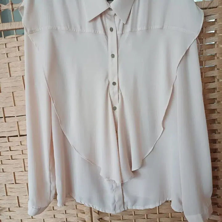 [BUNJANG] SODA Pink Frill Blouse / 쏘다 핑크 블라우스 프릴장식