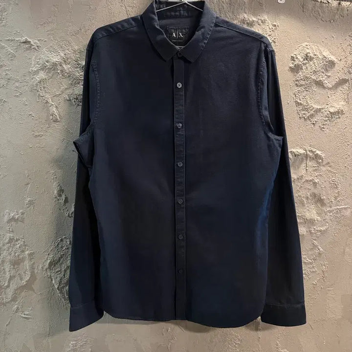 [BUNJANG] M 알마니익스체인지 ARMANI 슬림핏 베이직 셔츠 네이비 / M 알마니익스체인지 ARMANI 슬림핏 베이직 셔츠 네이비
