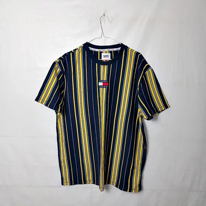 [BUNJANG] Tommy Jeans Vertical Stripe T-shirt / TOMMY JEANS 타미진스 스케이터 버티컬 스트라이프 티셔츠 2xl
