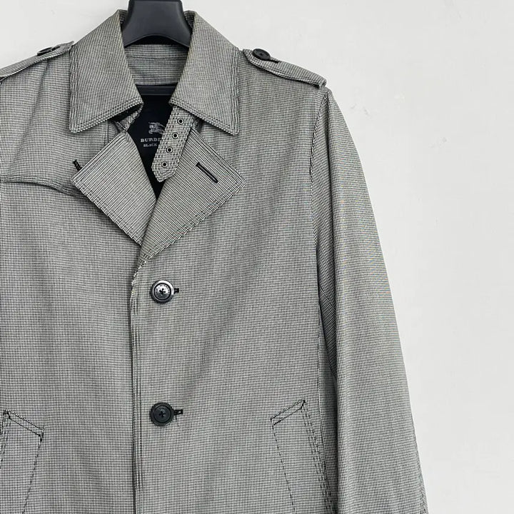 [BUNJANG] Burberry Houndstooth Trench Half Coat / 버버리 하운드투스 트렌치 하프 코트