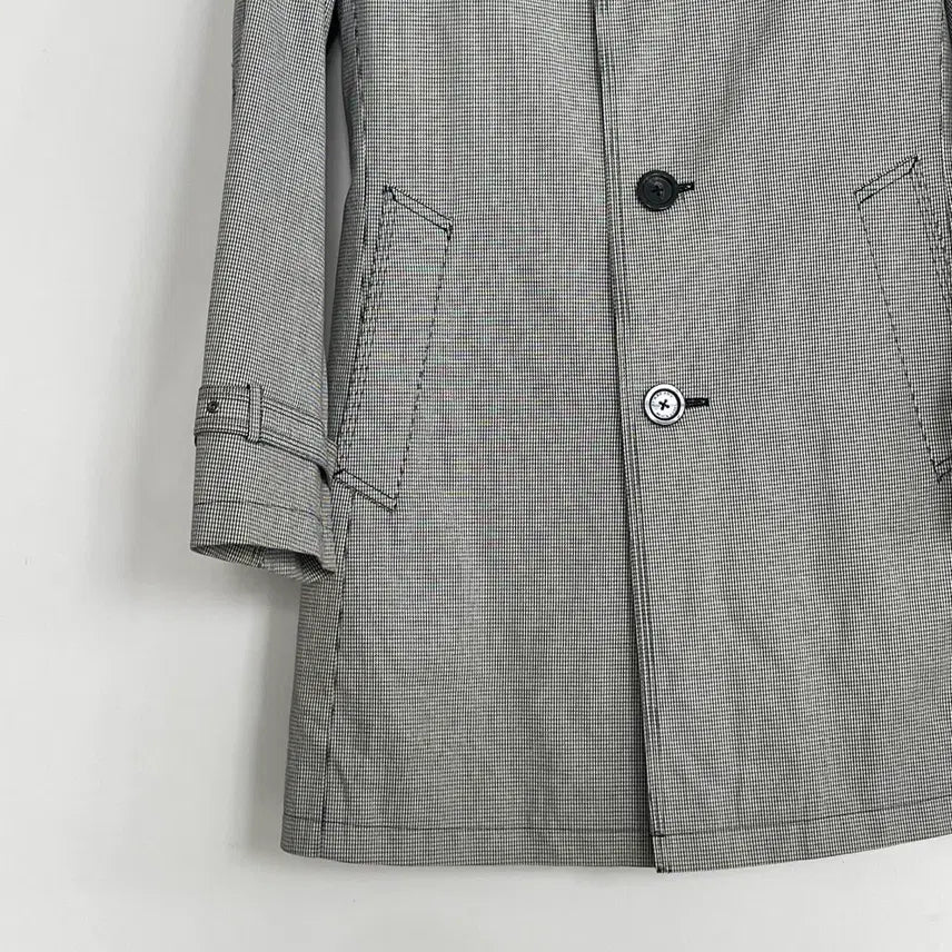 [BUNJANG] Burberry Houndstooth Trench Half Coat / 버버리 하운드투스 트렌치 하프 코트