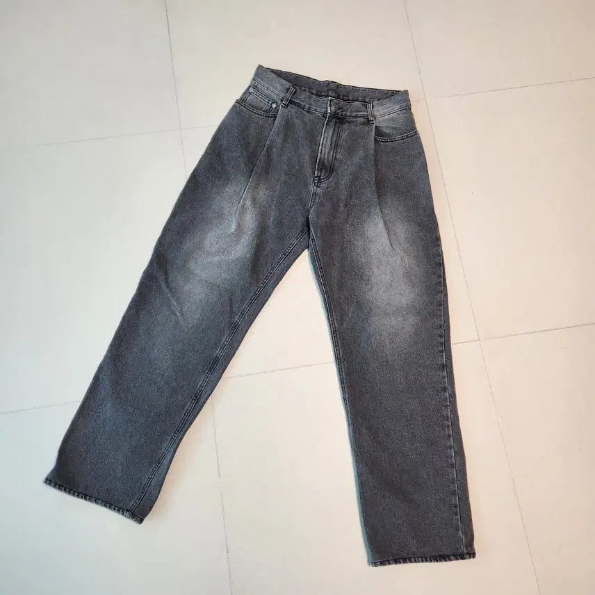 [BUNJANG] Unaffected Washed Denim Wide Pants / 언어펙티드 워싱 데님 와이드 팬츠