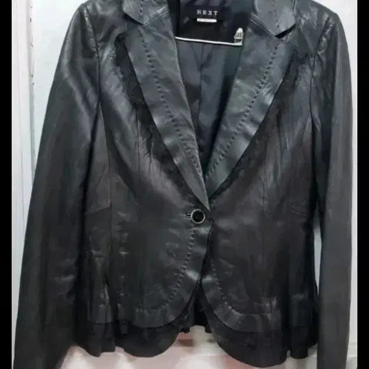 [BUNJANG] NEXT Black Leather Jacket / 가죽 자켓